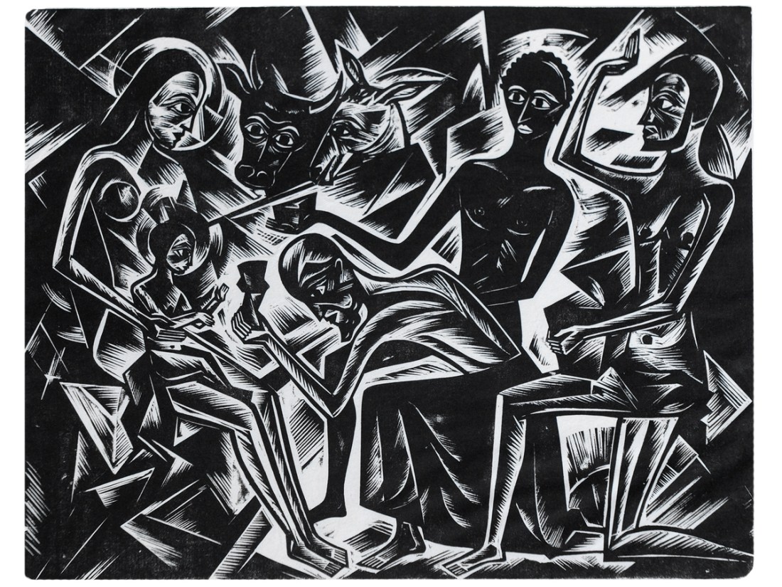 German-Expressionism-Adoration-Anbetung-Georg-Alexander-Mathey-Woodcut